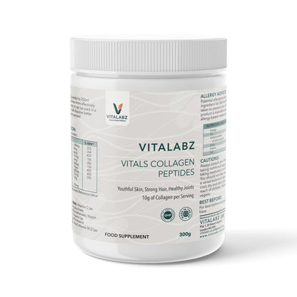 Vitalabz Vitals Collagen Peptides container on a white background